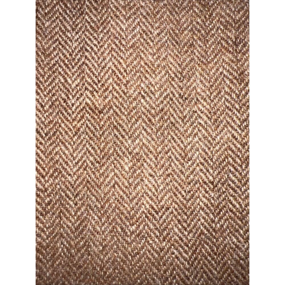 Vintage Talbots 100% Wool A-line Midi Button Front Skirt Brown Herringbone 6 - Picture 5 of 9